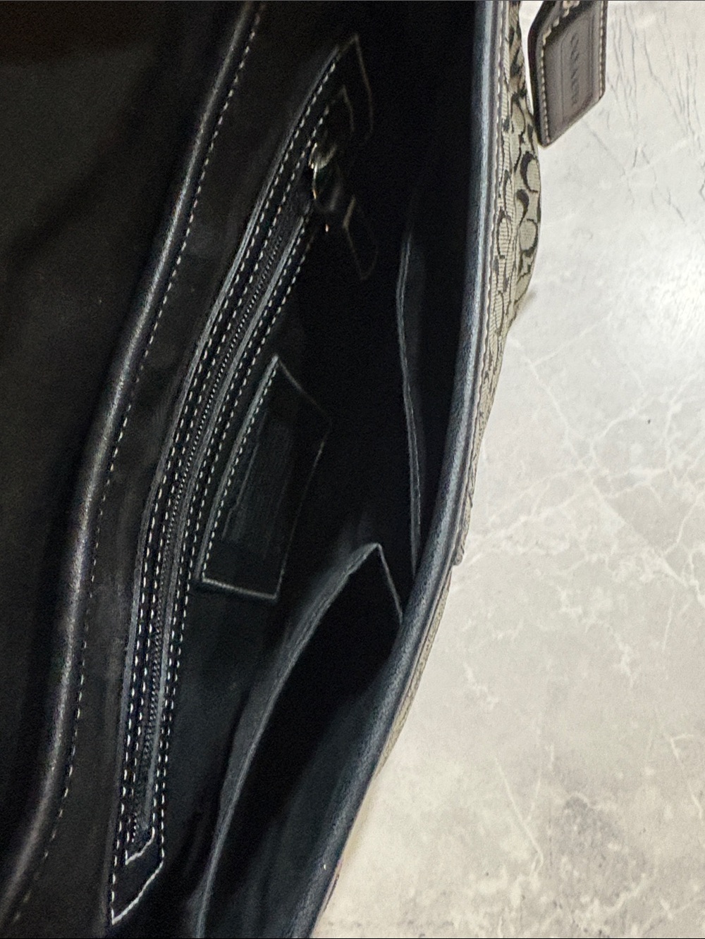 Coach Black and Brown Signature Canvas Shoulder Bag - Picture 7 of 9